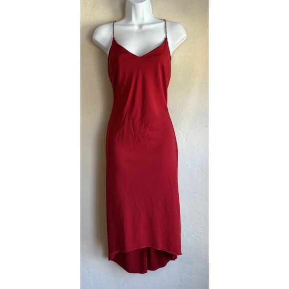 jonathan martin Dresses & Skirts - Vintage 90s Y2K Red Slip Dress M NWT Rhinestone Straps Party Formal Glam